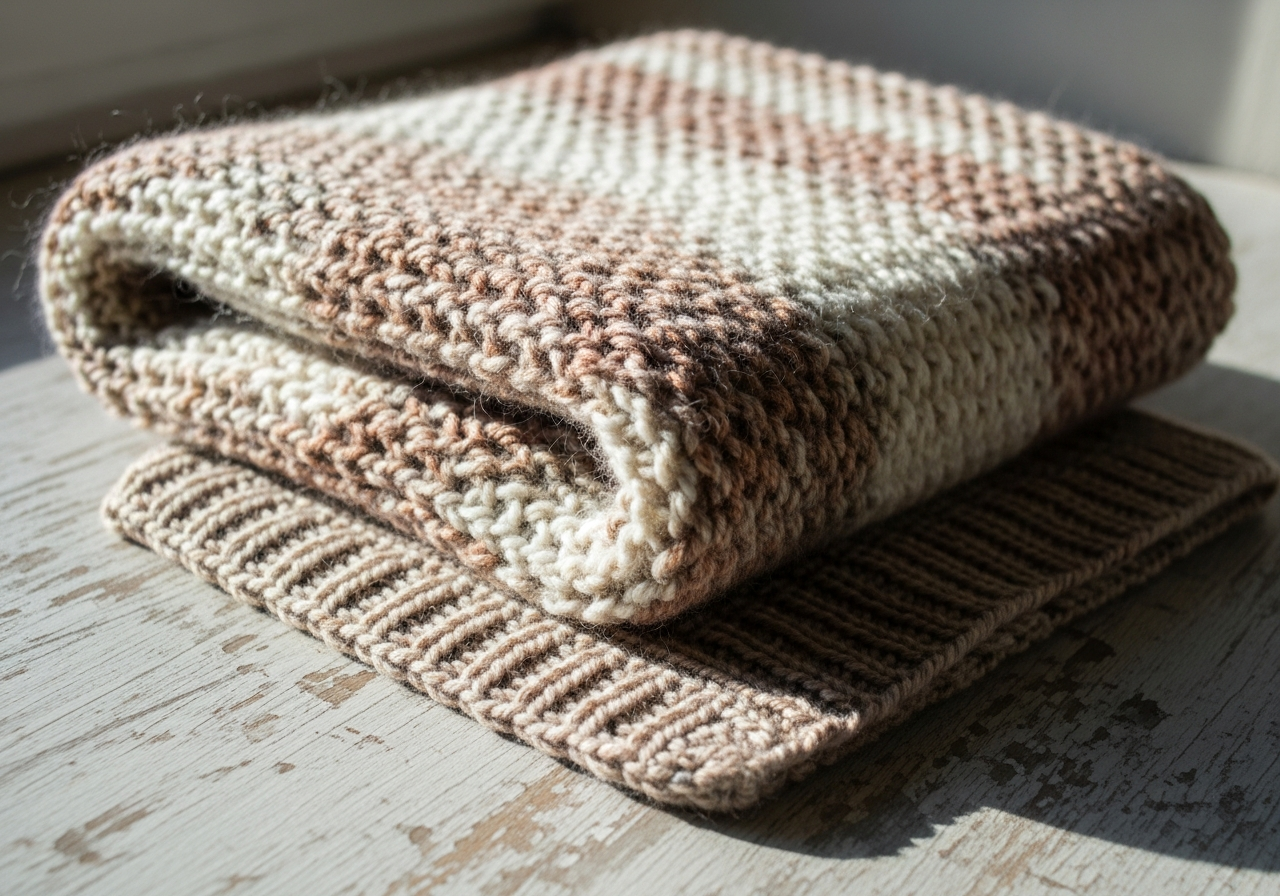 Готовый вязаный шарф ручной работы